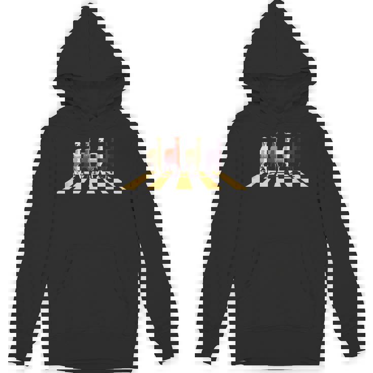 アビーストリートロードを横断する面白いラマアルパカ パーカー