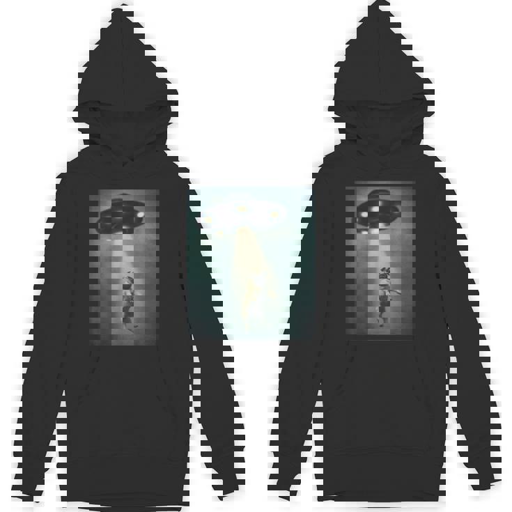 エイリアン誘拐パグ Ufo 面白い宇宙犬デザイン パーカー