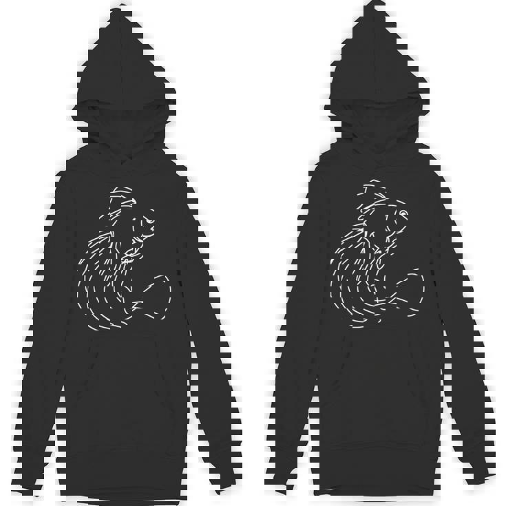 エレガントなラインアート 金魚 ミニマリスト 魚の描画 長袖tシャツ パーカー