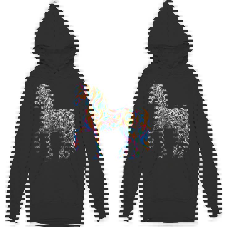 カラフルな抽象的な馬 パーカー