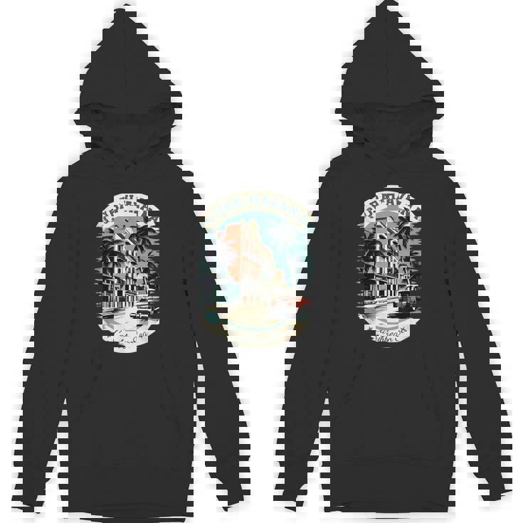 キューバ ハバナ レトロ 車 ヴィンテージ カリブ海のヤシの木 パーカー