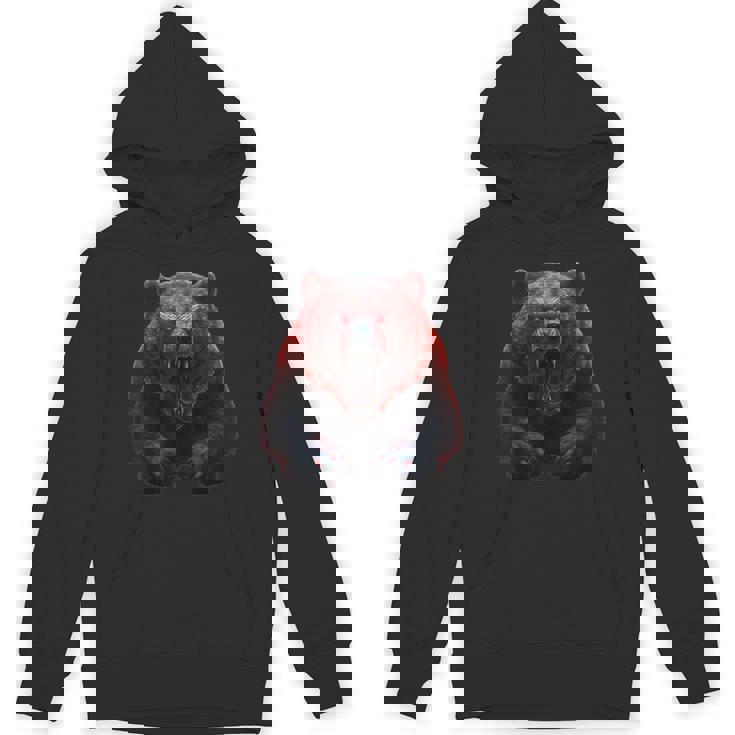 クマ、怒ったグリズリーベア、危険なホラーベア パーカー