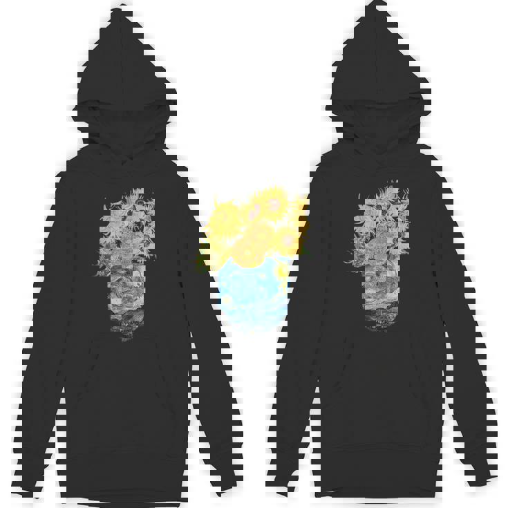 ゴッホ ひまわり&星月夜ポケット 美的アート パーカー