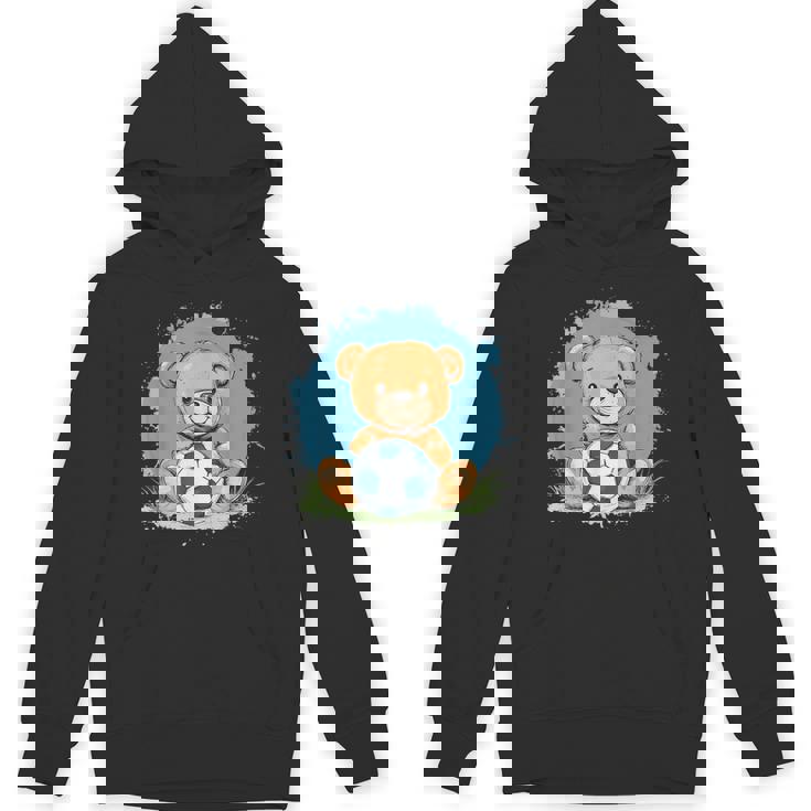 サッカーボール付きのかわいいテディベア パーカー