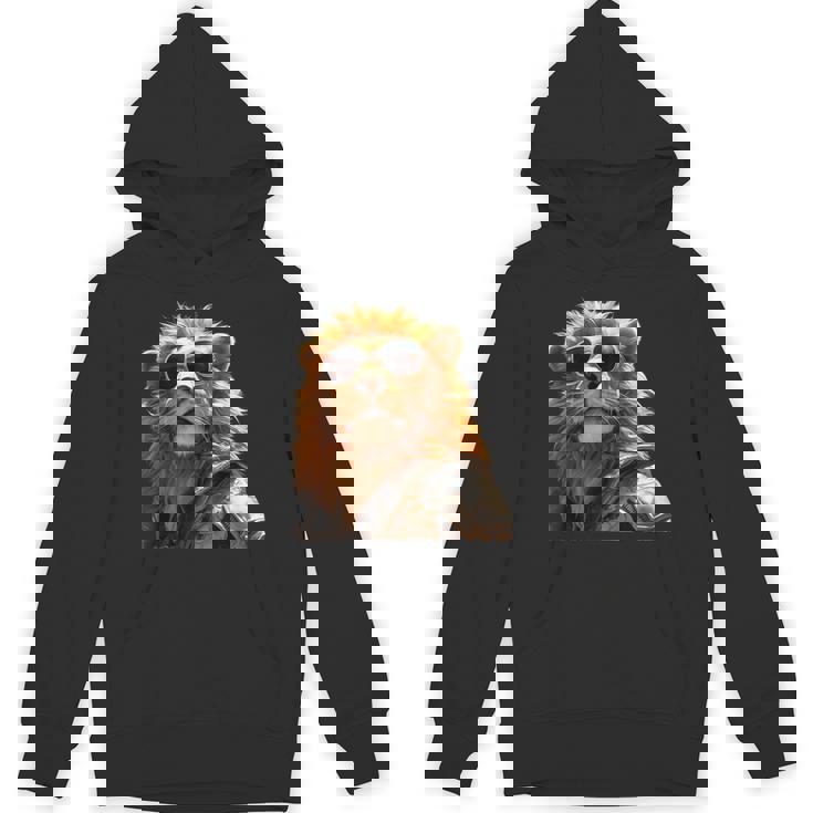 サングラスをかけたライオン 動物大好きライオン かわいいライオン パーカー