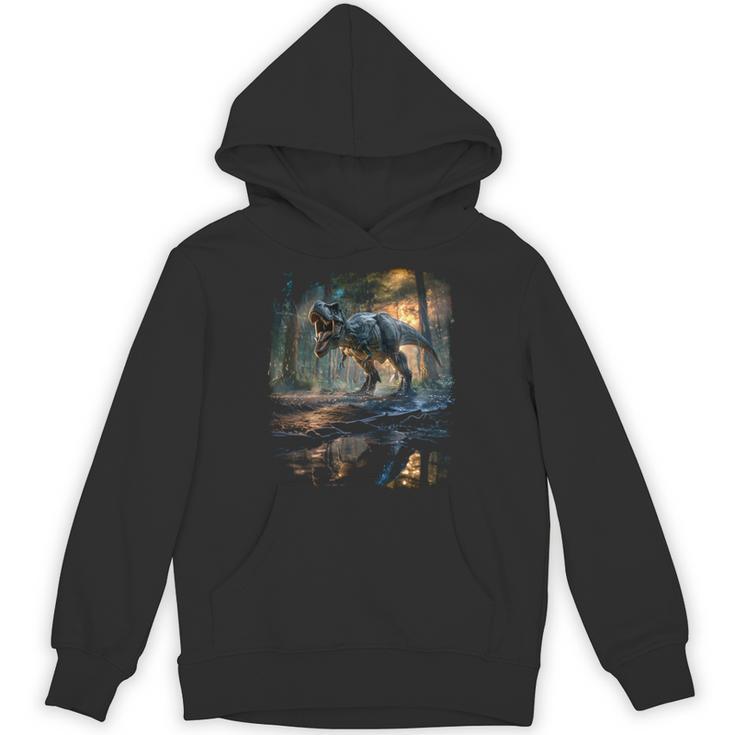 ティレックス 夜に吠える恐竜 リアルなグラフィックデザイン 長袖tシャツ パーカー