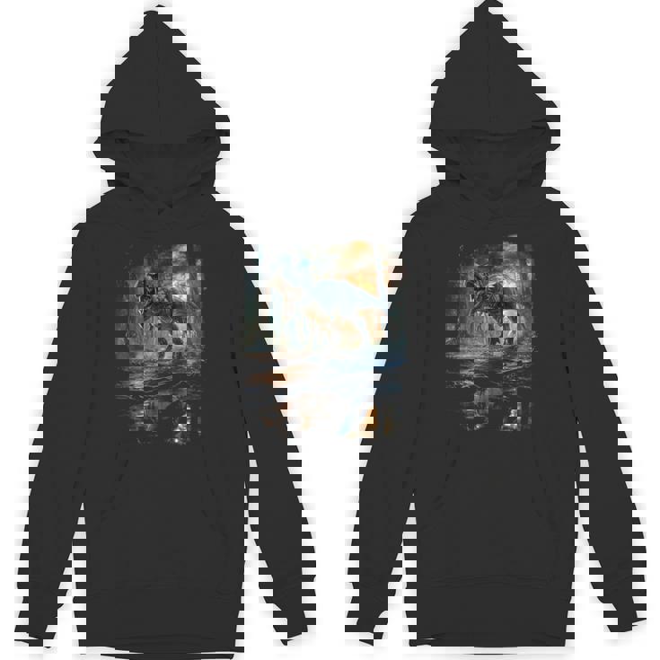 ティレックス 夜に吠える恐竜 リアルなグラフィックデザイン 長袖tシャツ パーカー