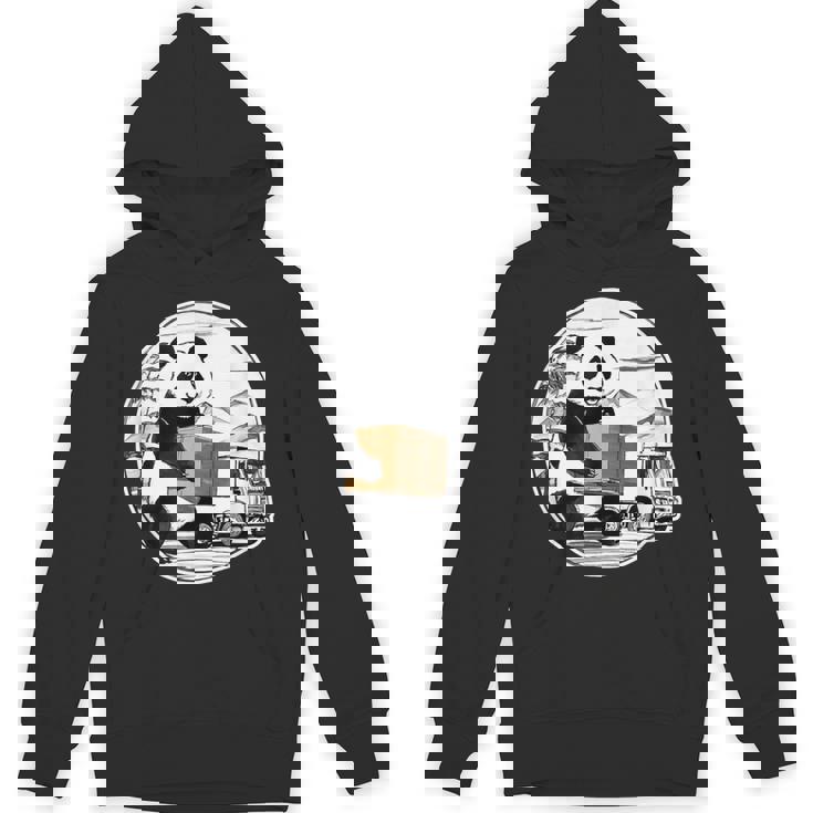 トラック運転手 パンダ 運送業 水墨画 和風 おもしろ 動物 パーカー