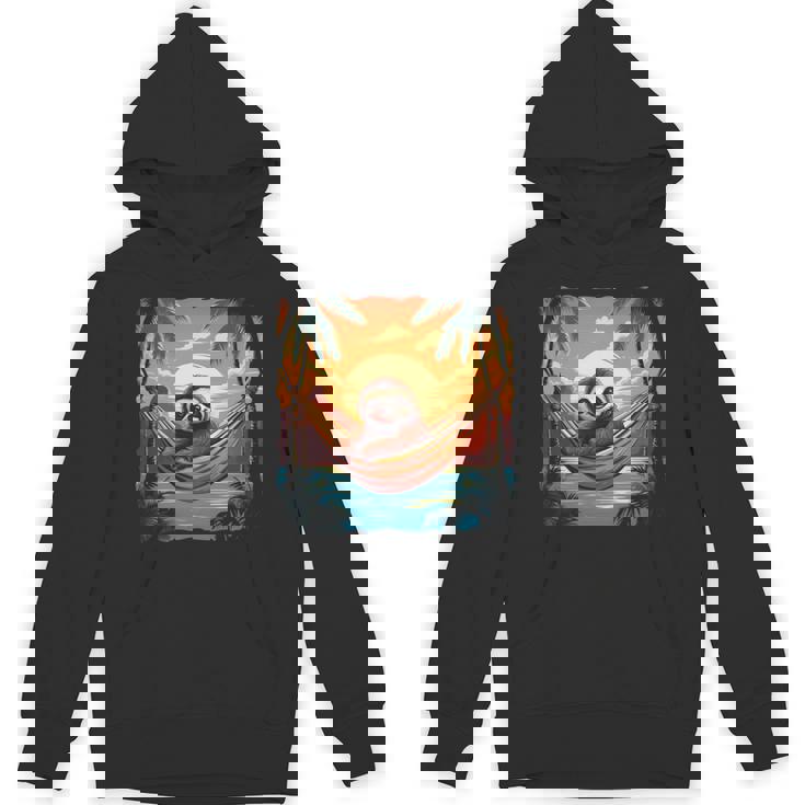 ナマケモノ ハンモック トロピカル サンセット リラクゼーション ヤシの木 平和 長袖tシャツ パーカー