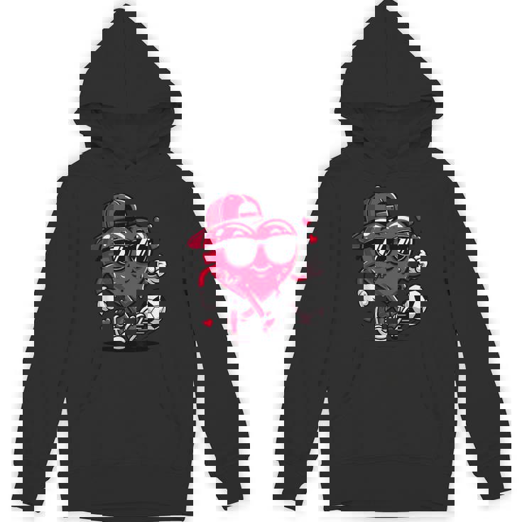 バレンタイン サッカー ハート ドリップ スポーツ 愛 バレンタインデー 男の子 パーカー