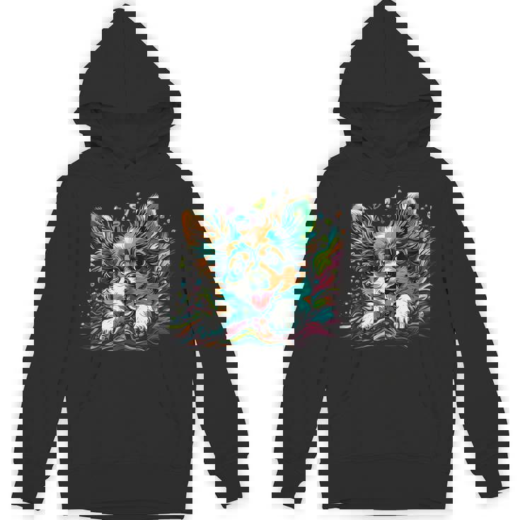 パピヨン犬の飼い主 パピヨン犬のアートワーク パーカー