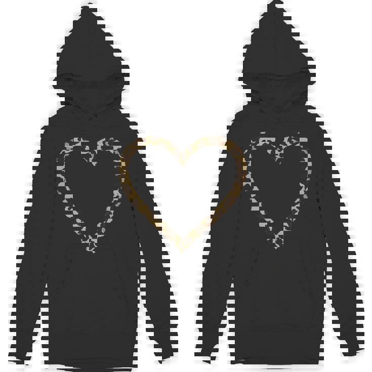 ヒョウ柄のハート パーカー