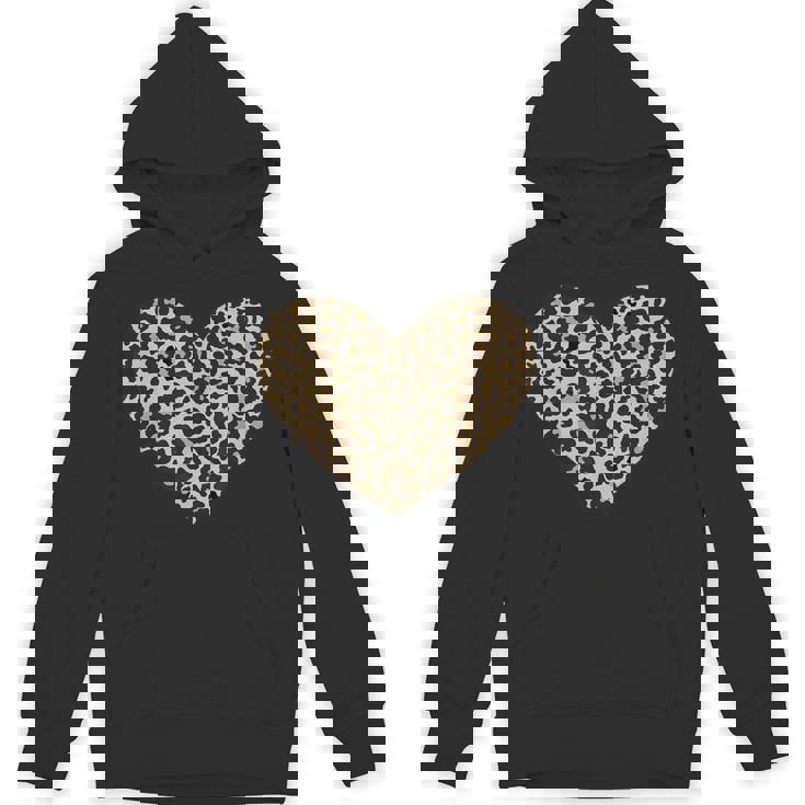 ヒョウ柄ハートソフトベージュ パーカー