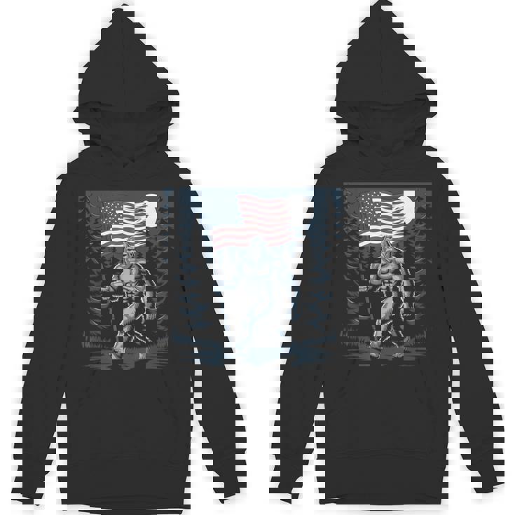 ビッグフット サスカッチ アメリカ国旗 愛国的 7月4日 アメリカ パーカー