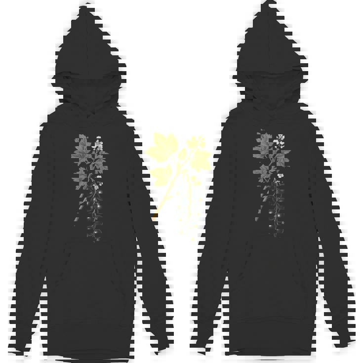 ビンテージボタニカルブラックカラント自然アートプリント パーカー