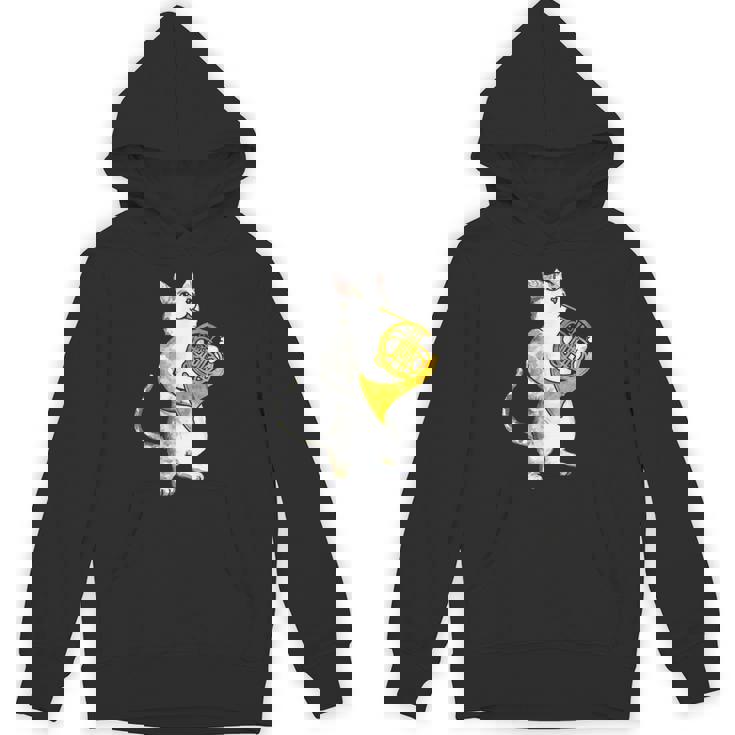 フレンチホルン音楽家オーケストラ音楽を奏でるクールな猫 パーカー