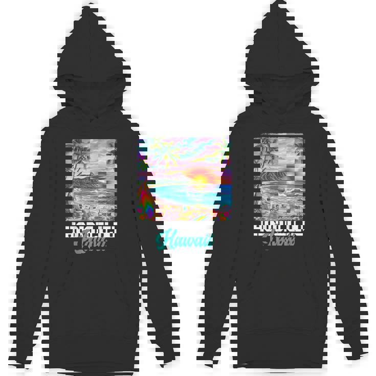 ホノルル ハワイ ハワイアン 波 ビーチ 夏 サーフィン レトロ パーカー