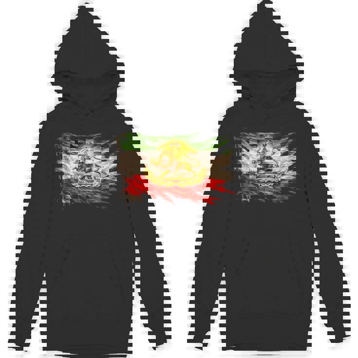 ライオンと太陽のエンブレムが付いたイランの国旗、ヴィンテージペルシャ遺産。 パーカー