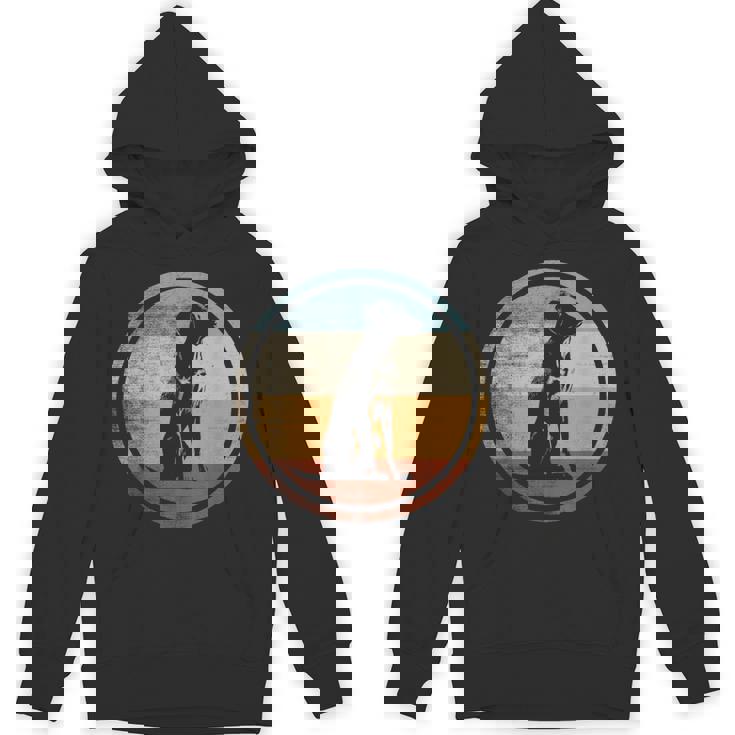 レトロなビンテージ デザインのワイマラナー犬 パーカー