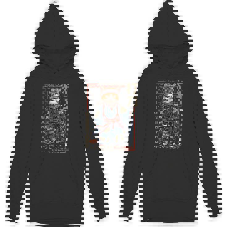 レトロな侍猫 戦士の猫 長袖tシャツ パーカー