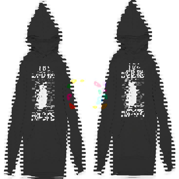 ロッククライミングホールズ クライマー キュート I Love ボルダリングと猫 パーカー