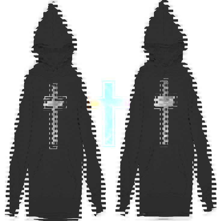 宗教のシルエット 信仰 水彩 キリスト教 十字架 パーカー