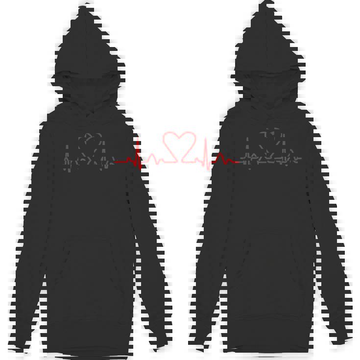 心臓のライン ハートパルス心電図 パーカー