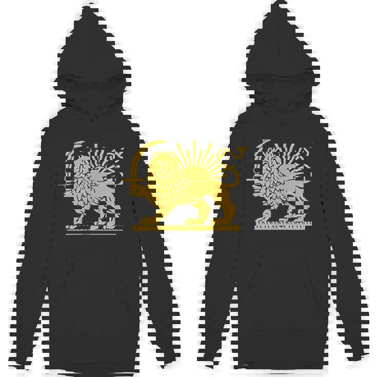 無料のイランライオンと太陽の旗 – ペルシャの遺産シンボルデザイン パーカー