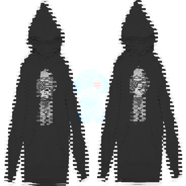 犬 柄 デニム パッチワーク アート パーカー