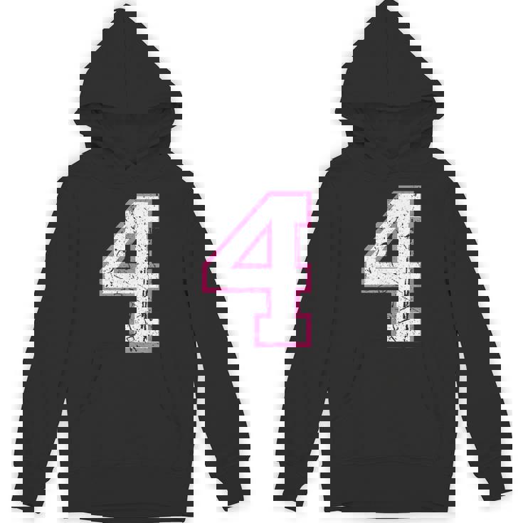 番号 4 ピンクのお気に入りの番号 パーカー