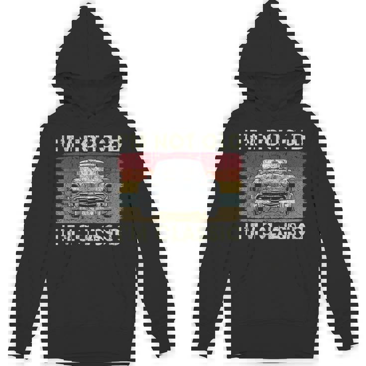 私は年をとっていない私はクラシックで面白い車好きの男性お父さんパパおじいちゃん パーカー