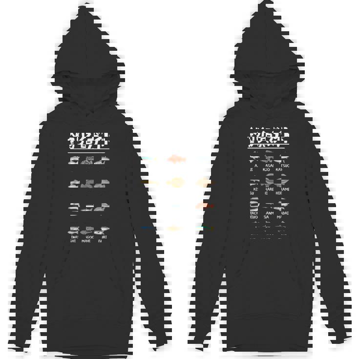 釣り魚ガイド アジ カツオ 鱚 カレイ 平目 サンマ 真鯛 鰯 マゴチ ブリ 太刀魚 釣り好き 海釣り 船釣り 釣り パーカー