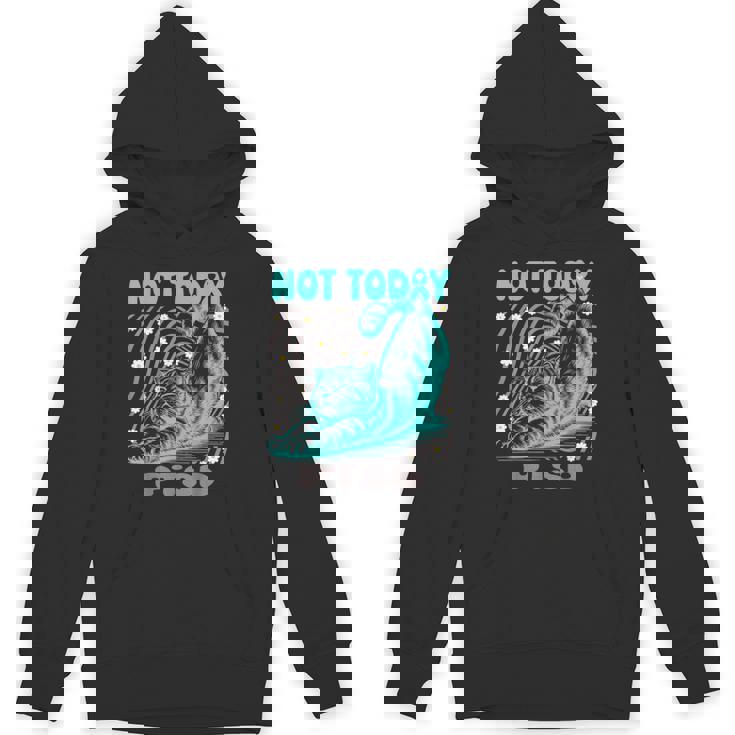 面白いptsd啓発リラックス猫は今日ではありません パーカー