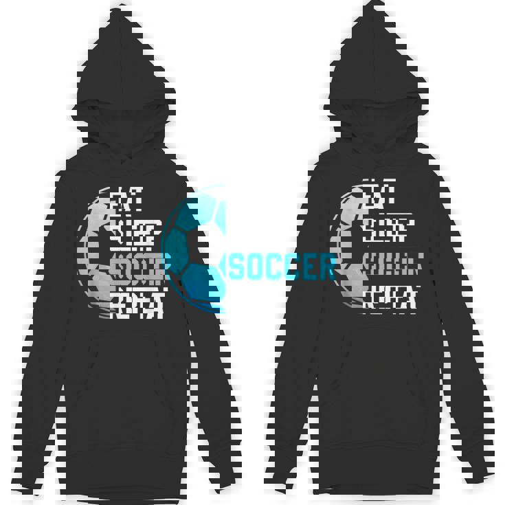 食べる、寝る、サッカーを繰り返す、面白いスポーツ、サッカー愛好家 パーカー