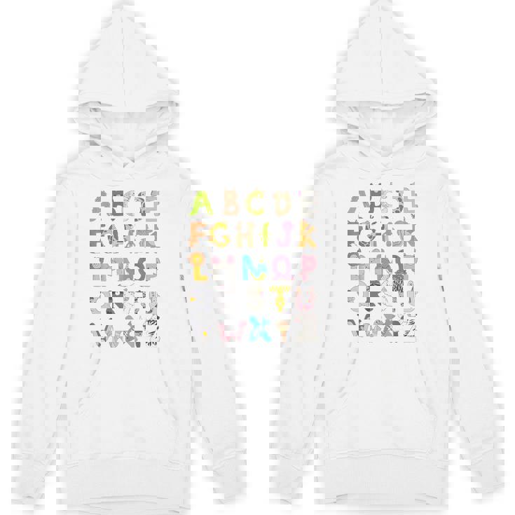 ABC Animals Alphabet Graphic Boys Girls Kindergarten Teacher Unisex Hoodie