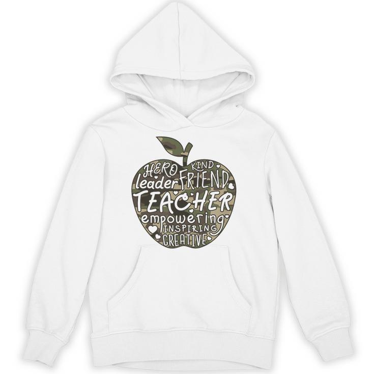 Apple Camoflauge Clothing Camo Student Teacher Cute School Unisex Hoodie