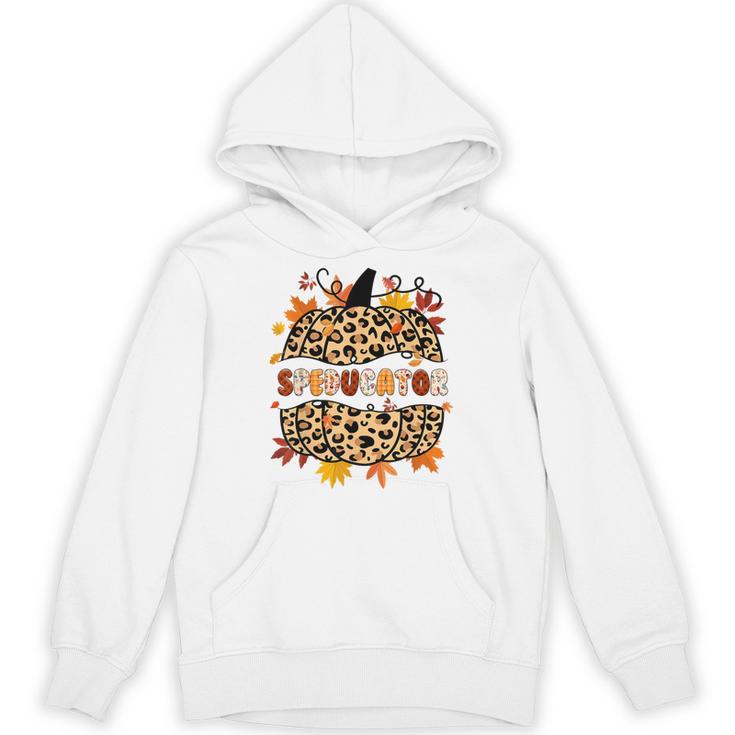 Autumn Fall SPED ED Teacher Thankful Grateful Pumpkin Retro Unisex Hoodie