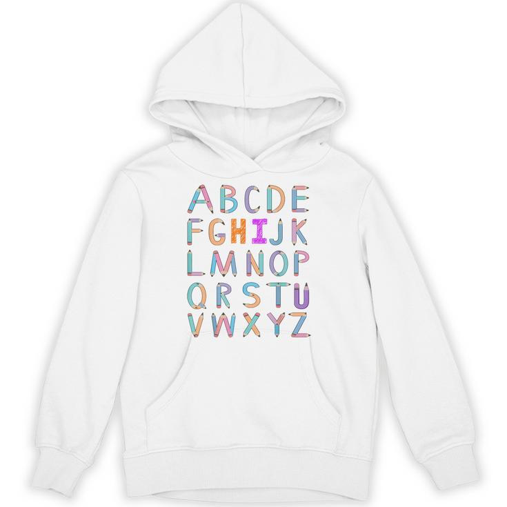 Back To School Kindergarten Alphabet ABC Teacher Women Kids Unisex Hoodie