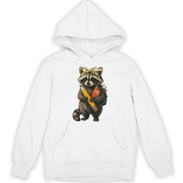 Back To School Raccoon Teachers Student Kids Unisex Hoodie