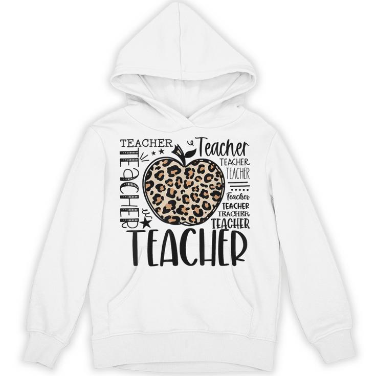 Back To School Teacher Life Apple Leopard Teacher Women Unisex Hoodie