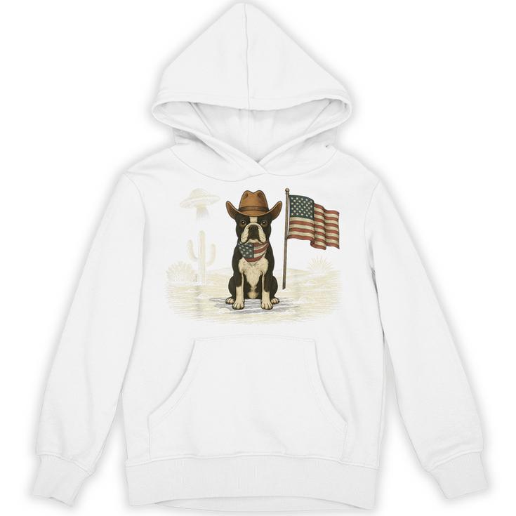 Boston Terrier 4th Of July US American Flag Dog Patriotic Unisex Hoodie