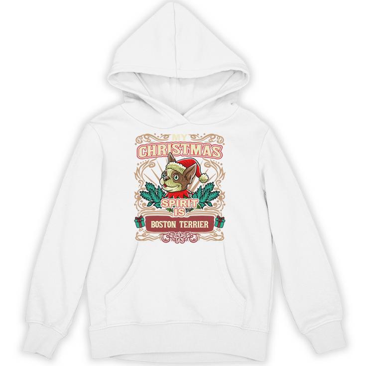 Boston Terrier My Christmas Spirit Dog Santa Claus X-Mas Unisex Hoodie