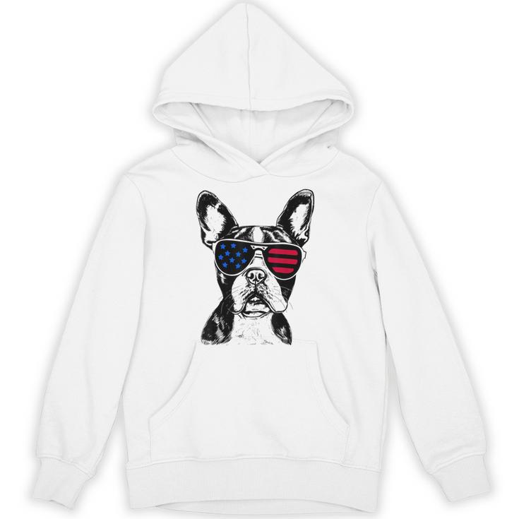 Boston Terrier Dog 4th July America USA Flag Men Women Kids Unisex Hoodie