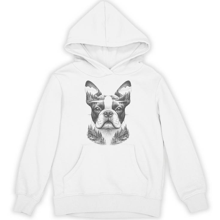 Boston Terrier Dog Bostie Nature Memorial Idea Men Women Unisex Hoodie
