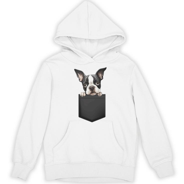 Boston Terrier Dog Puppy Dog In Pocket Cute Pet Lover Unisex Hoodie
