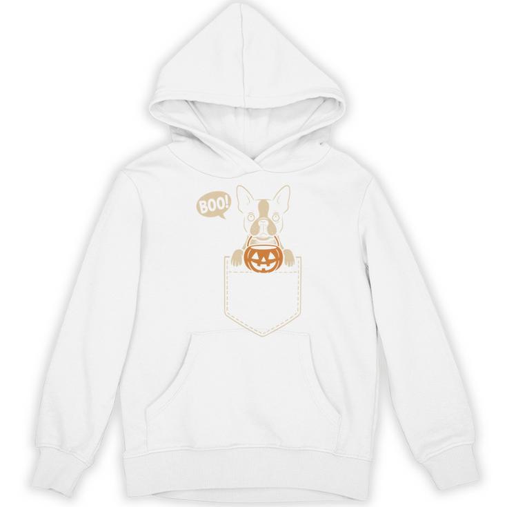 Boston Terrier Halloween Cute Bostie Dog Pocket Boo Unisex Hoodie