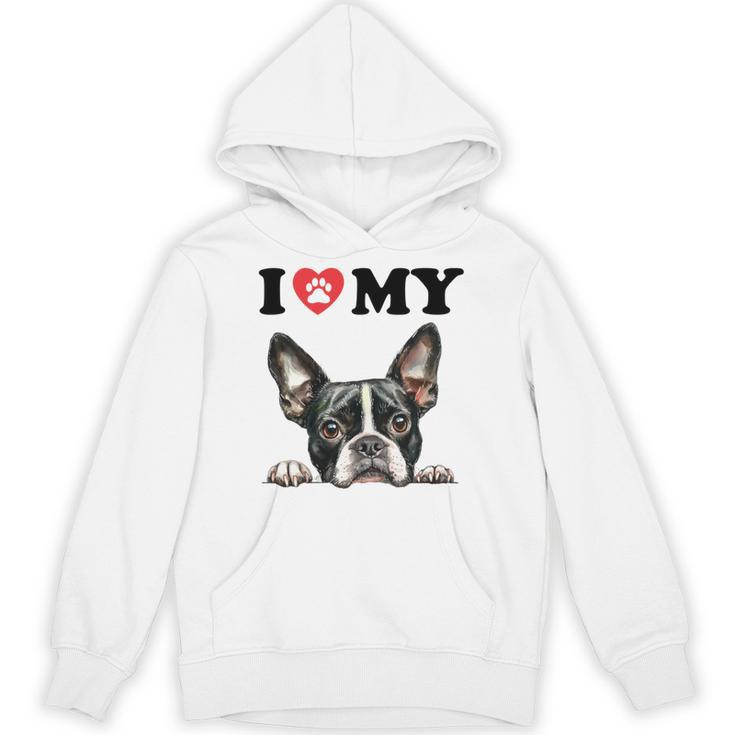 Boston Terrier I Heart My Dog Dog Lover Unisex Hoodie