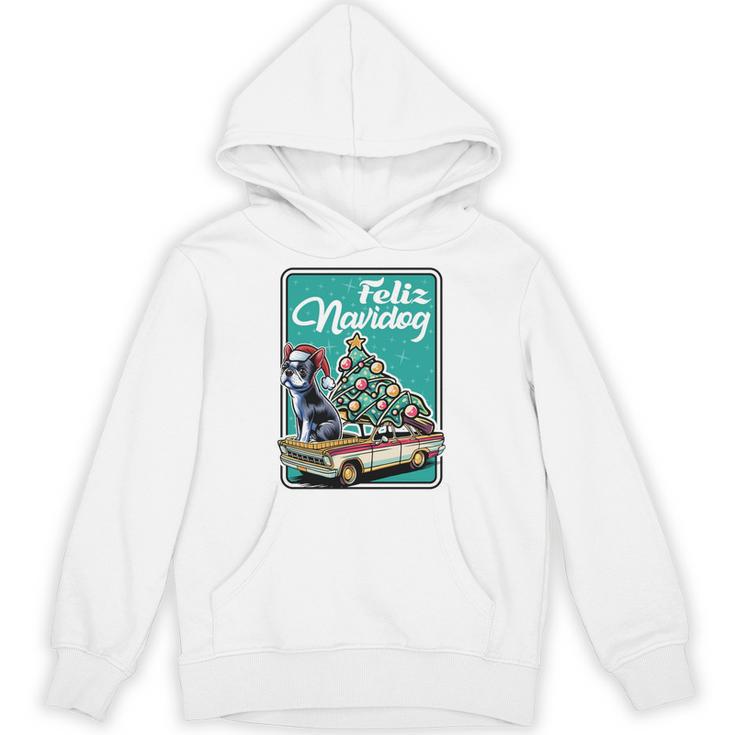 Boston Terrier Merry Christmas Tree Truck Dog X-Mas Unisex Hoodie
