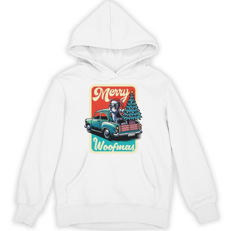Boston Terrier Merry Christmas Tree Truck Santa Dog X-Mas Unisex Hoodie