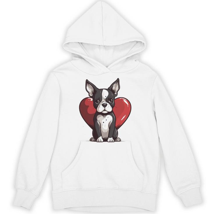 Boston Terrier Mom Dad Bostie Dog Lover Valentines Day Unisex Hoodie